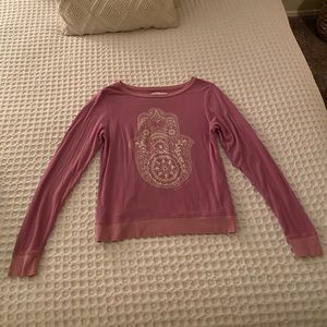 Spiritual Gangster medium purple hamsa sweater